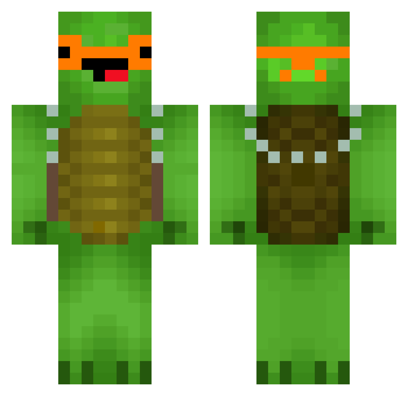 unRealize Minecraft skin, front and back view