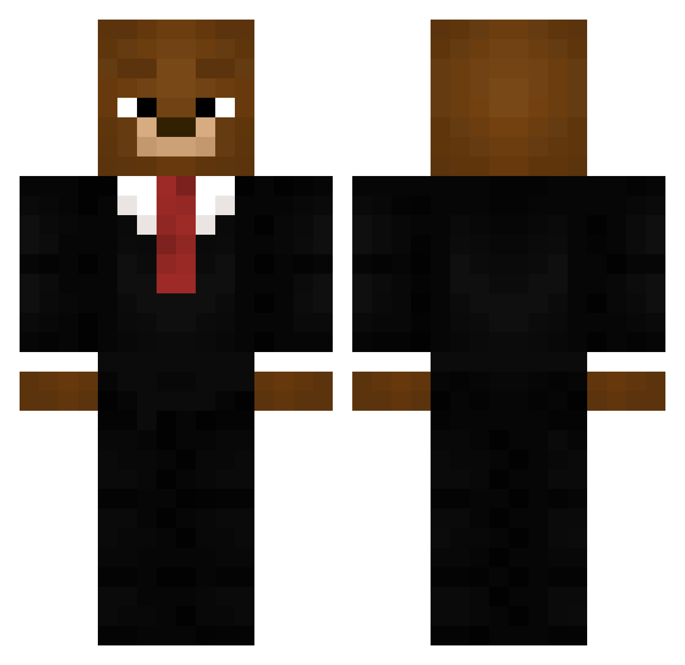grouphome Minecraft skin, front and back view