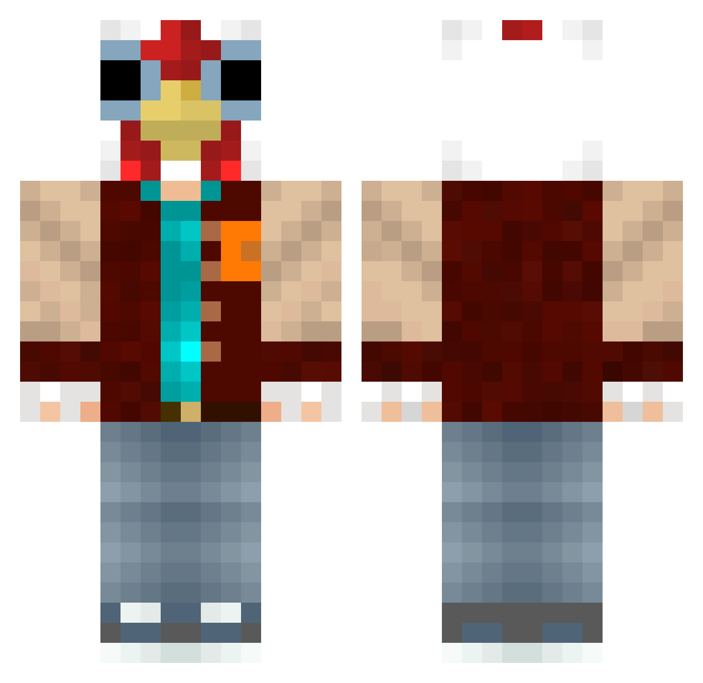 Dardfis Minecraft skin, front and back view