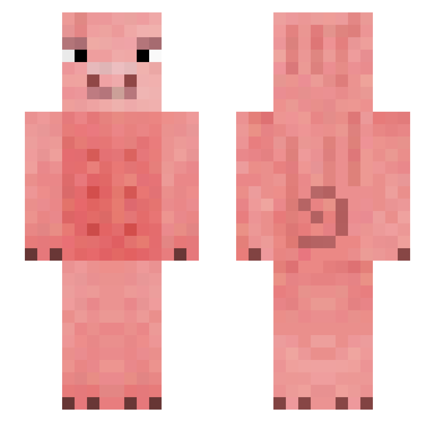 Zzoyi Minecraft skin, front and back view