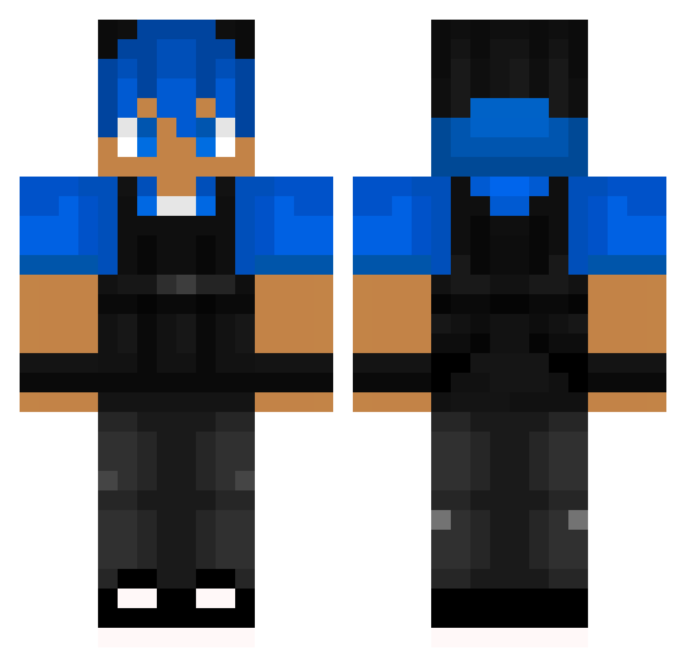 Zeky_Sea Minecraft skin, front and back view