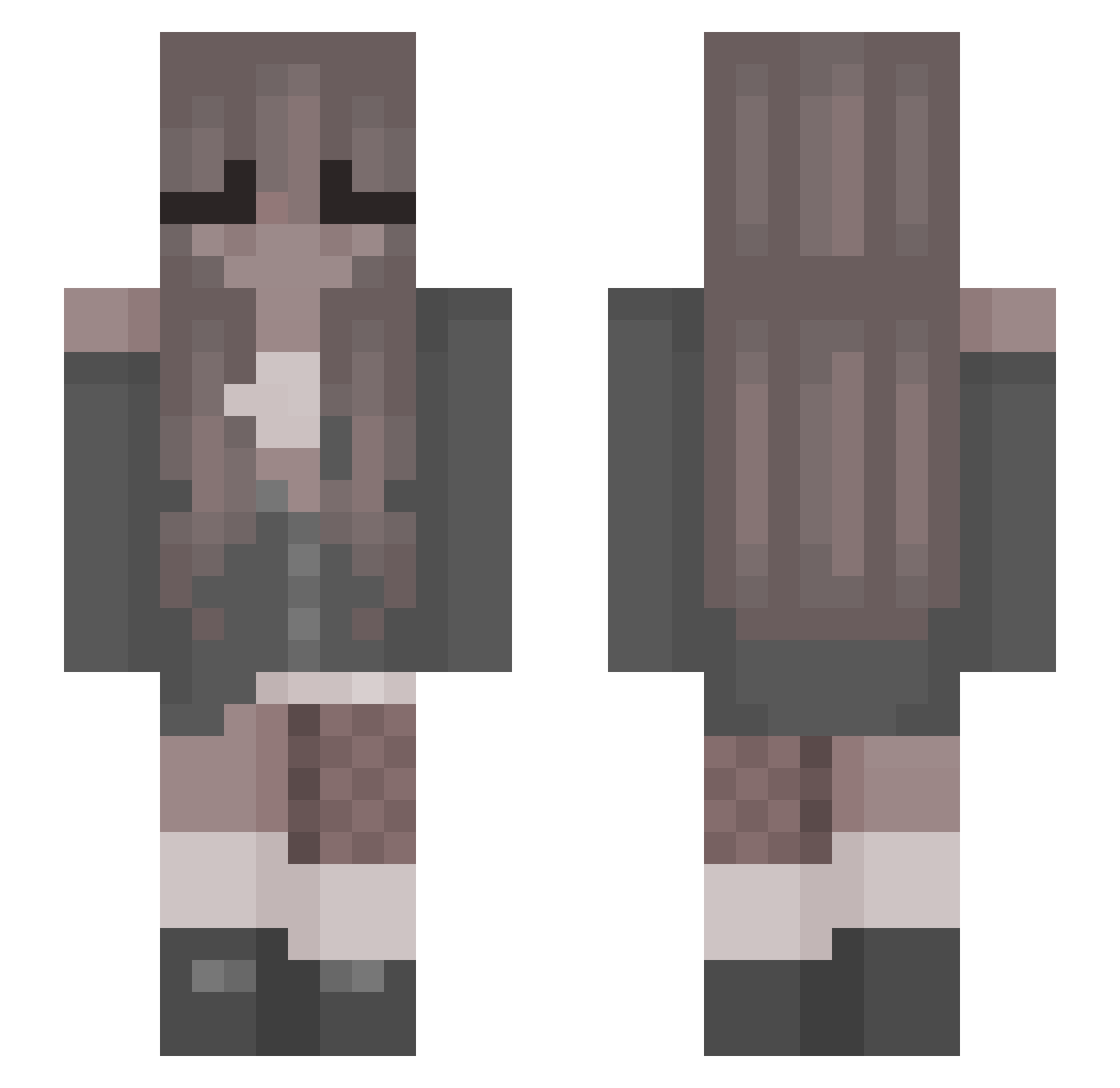 alpharall Minecraft skin, front and back view