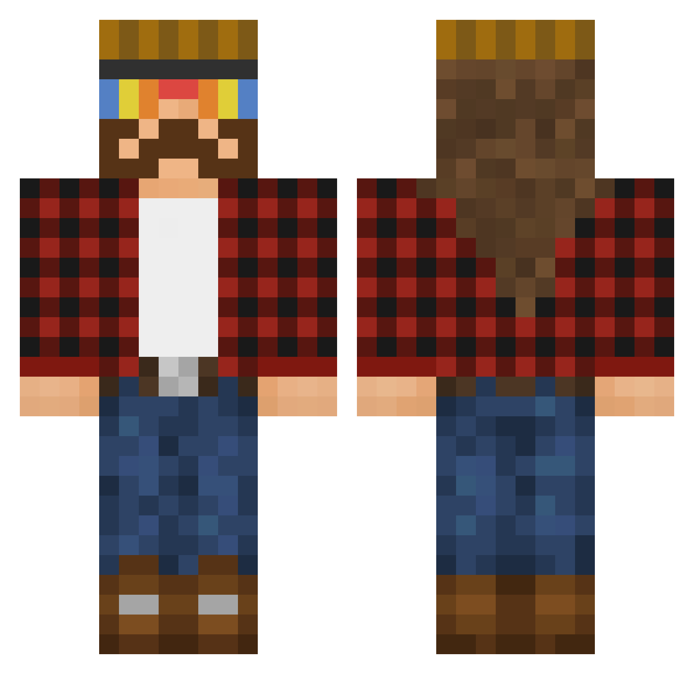 GREEKSTER Minecraft skin, front and back view