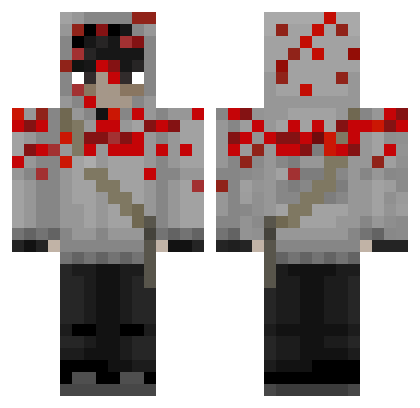 kxziolek Minecraft skin, front and back view