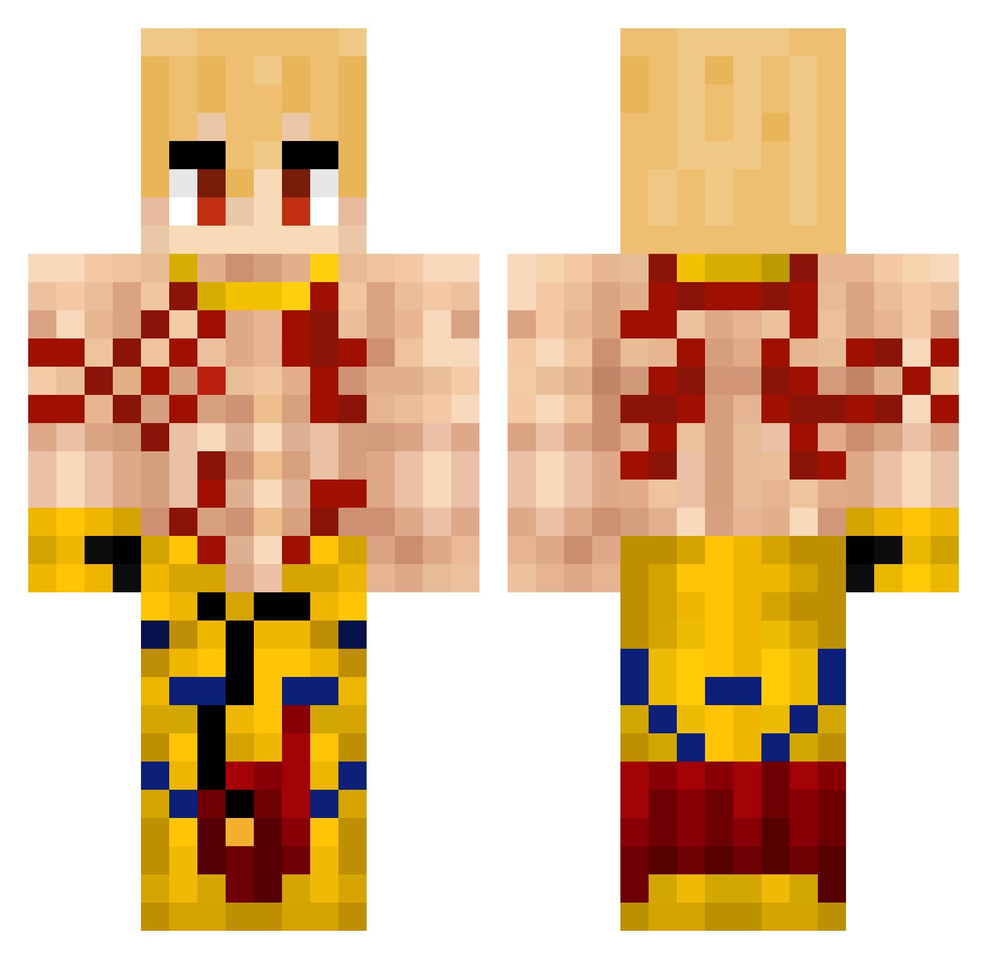 jamiegallos Minecraft skin, front and back view