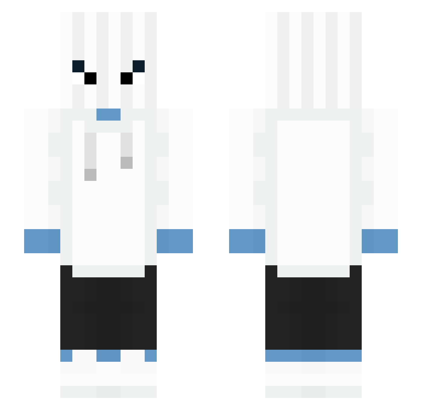 yakXbug Minecraft skin, front and back view