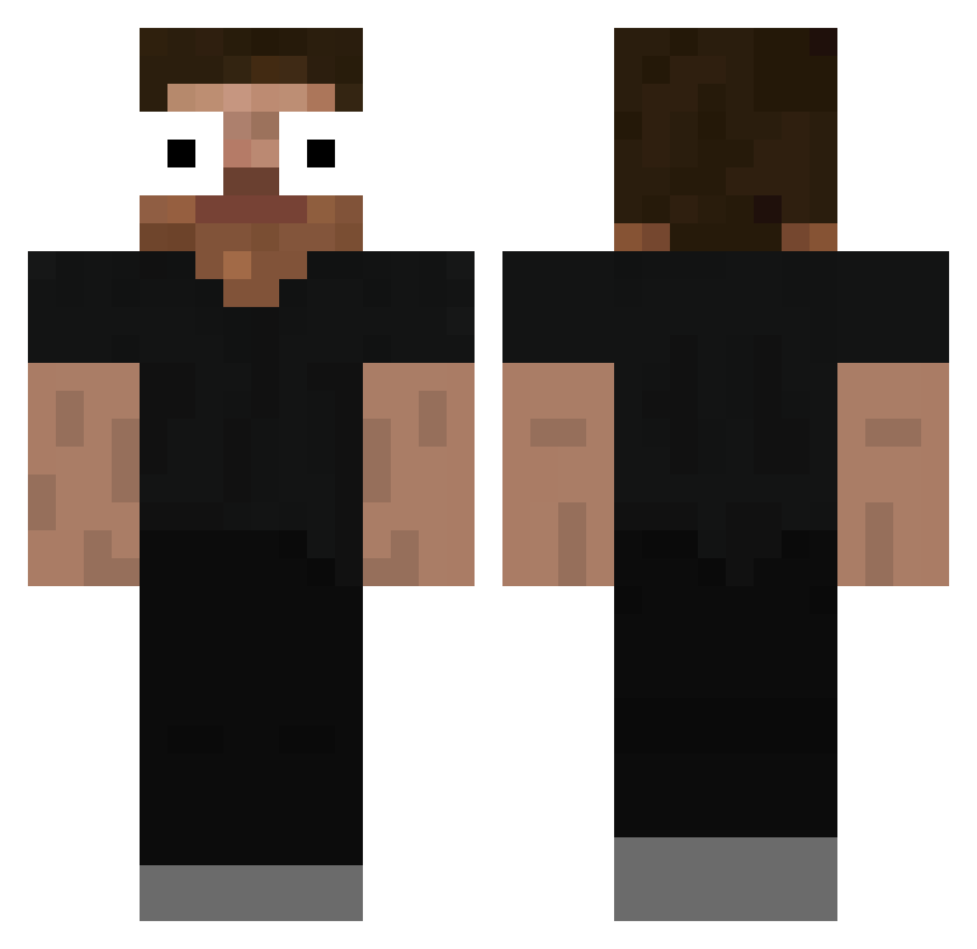 Urufu_Iriamu Minecraft skin, front and back view