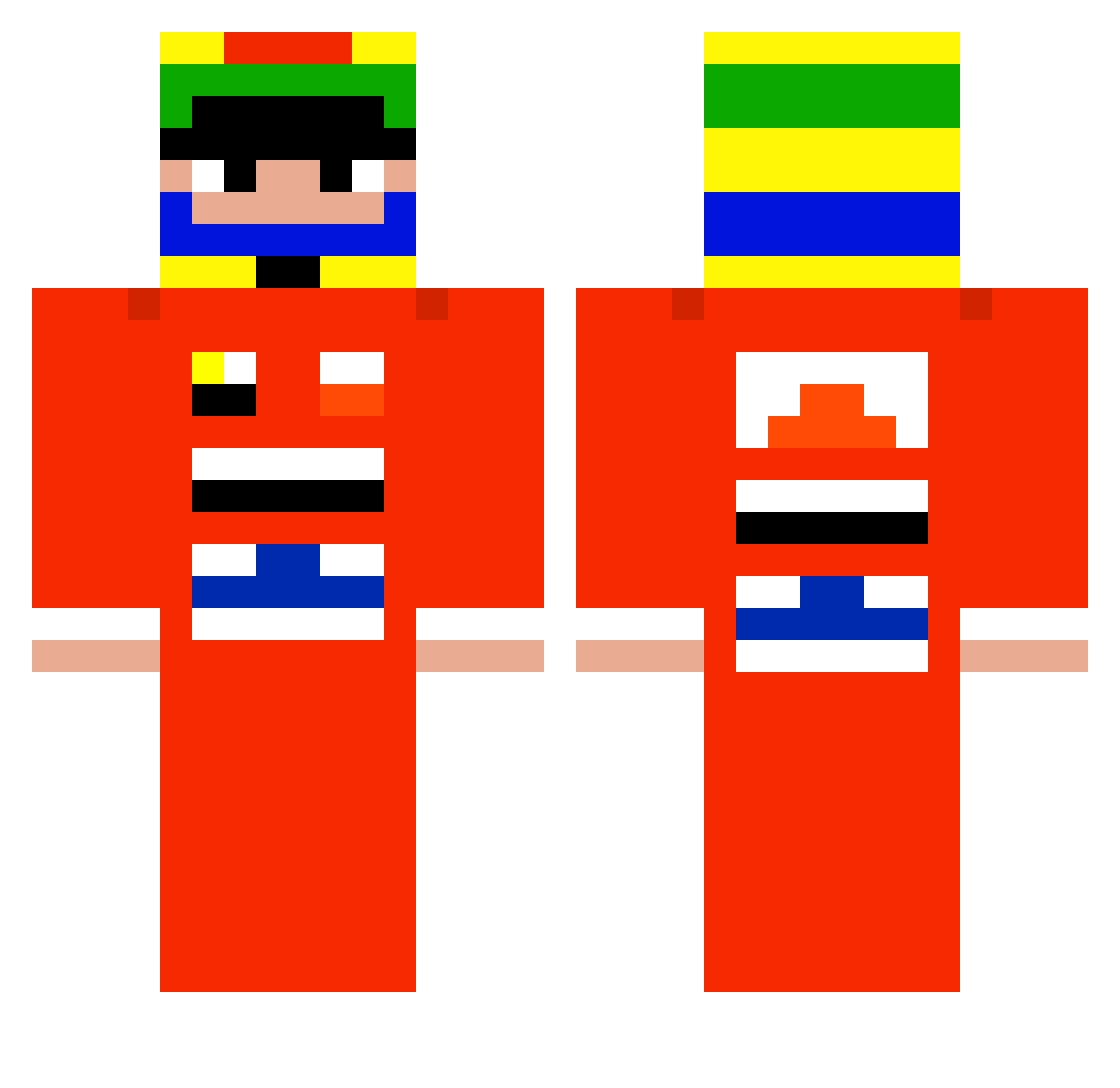 Cheifhad Minecraft skin, front and back view