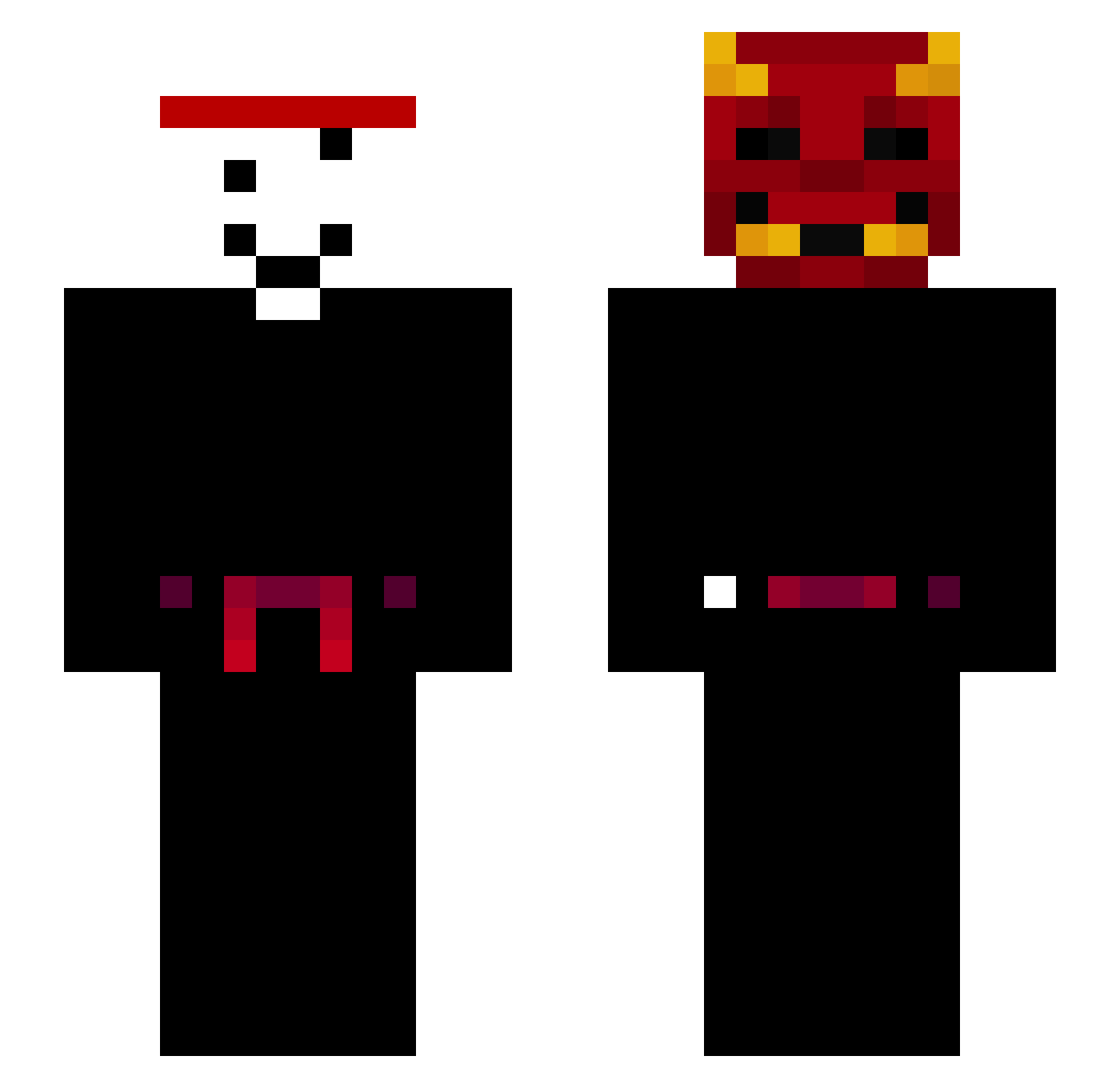 YzHzppii Minecraft skin, front and back view