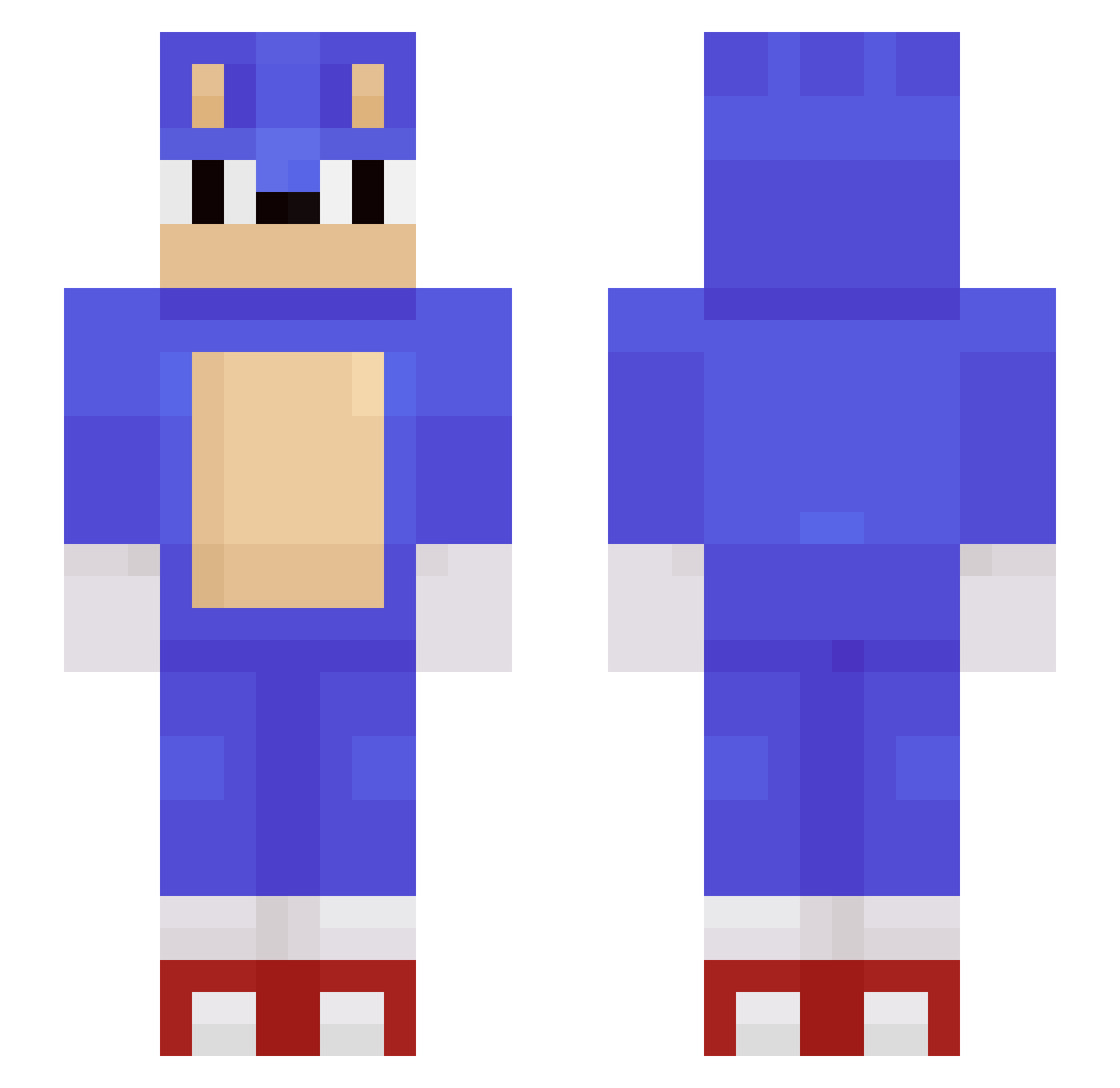 ZomZomBEY Minecraft skin, front and back view