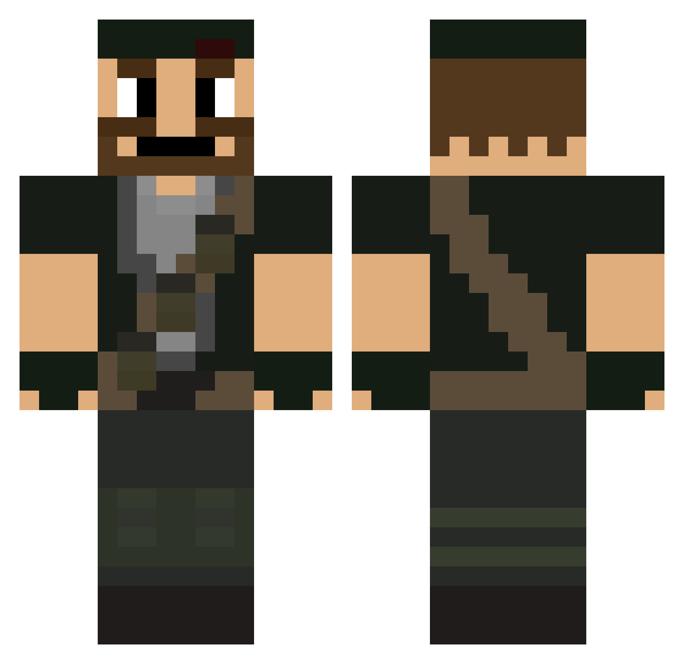 Bludclat Minecraft skin, front and back view