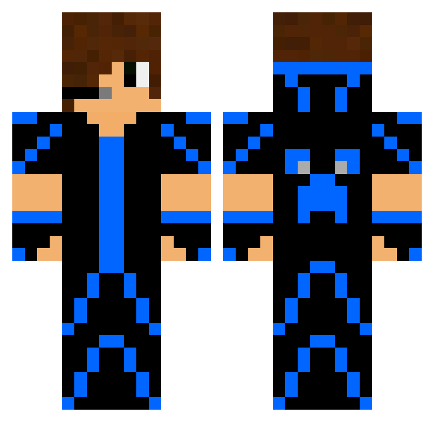 ZynZeus Minecraft skin, front and back view