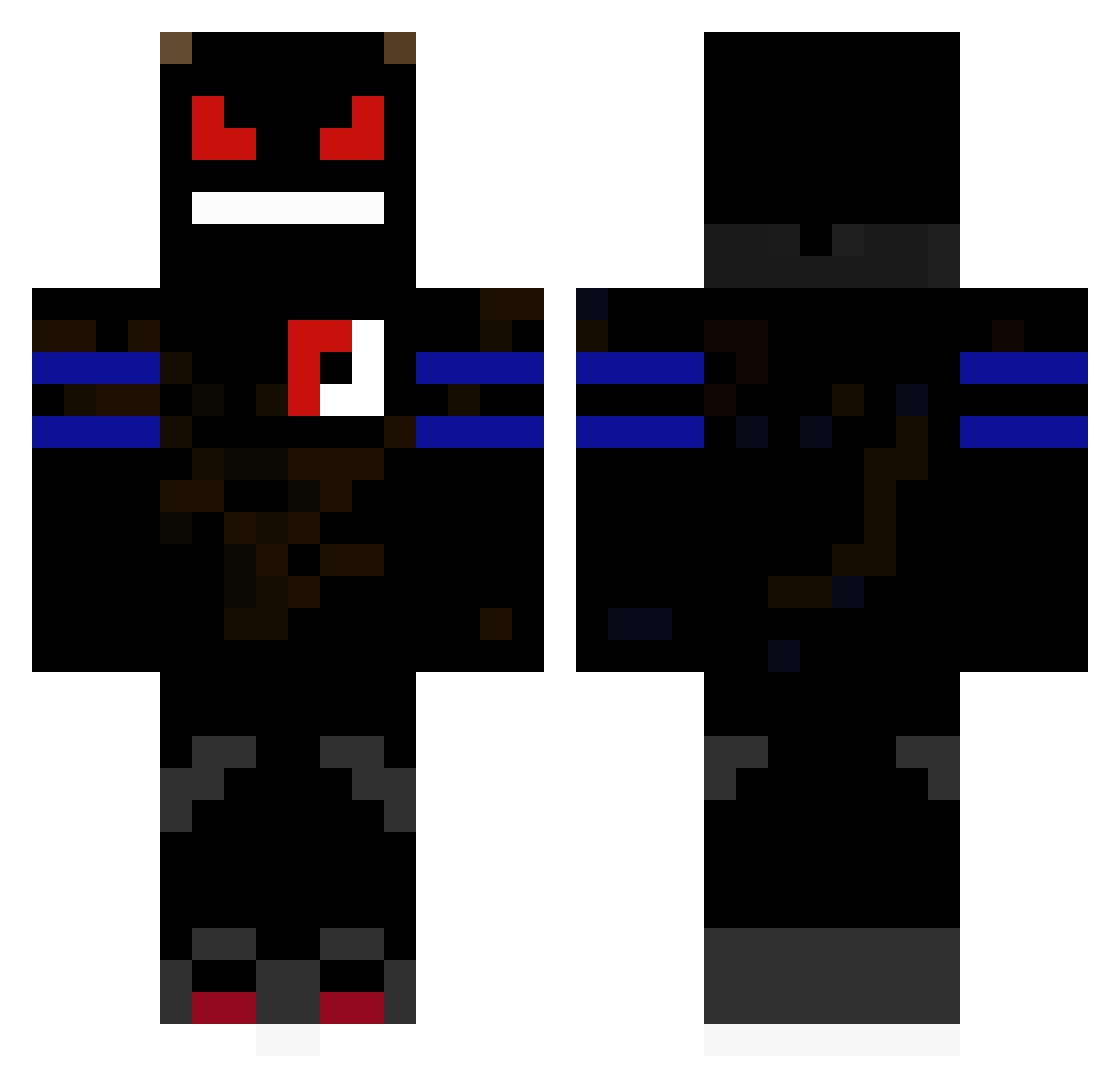 Trapsilo Minecraft skin, front and back view