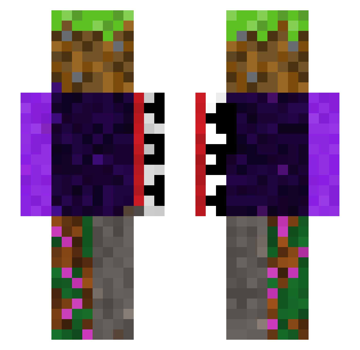 GetBlockedOff Minecraft skin, front and back view