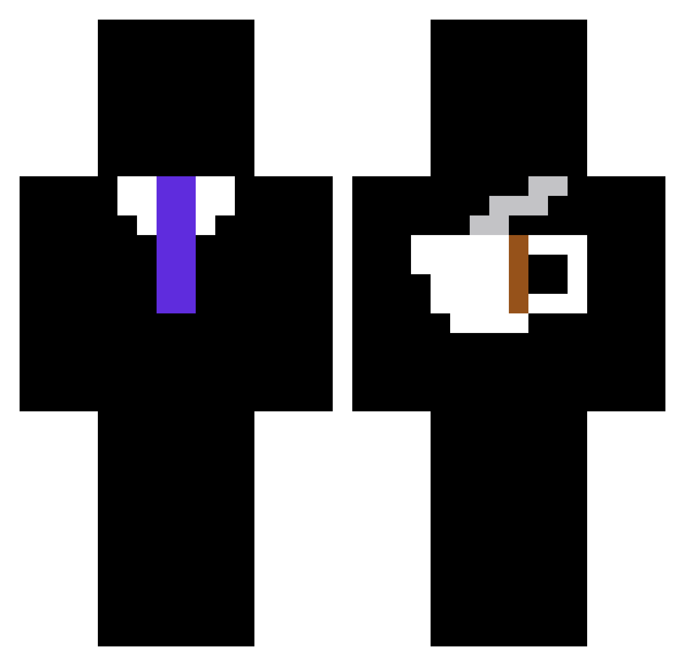 PriorToTea Minecraft skin, front and back view