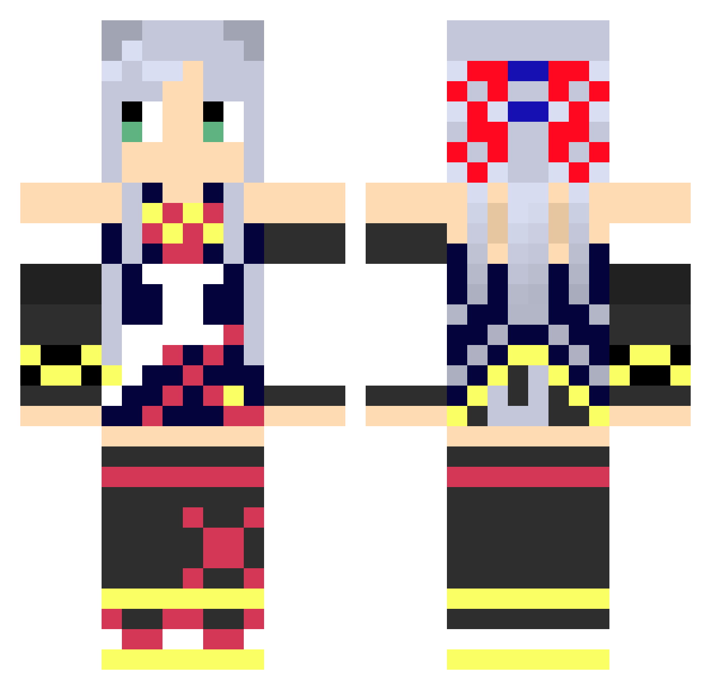 reset3373 Minecraft skin, front and back view