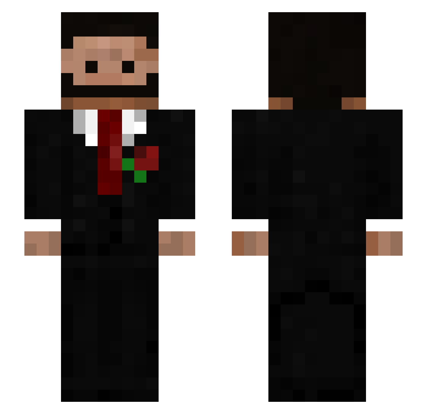 Luxige Minecraft skin, front and back view