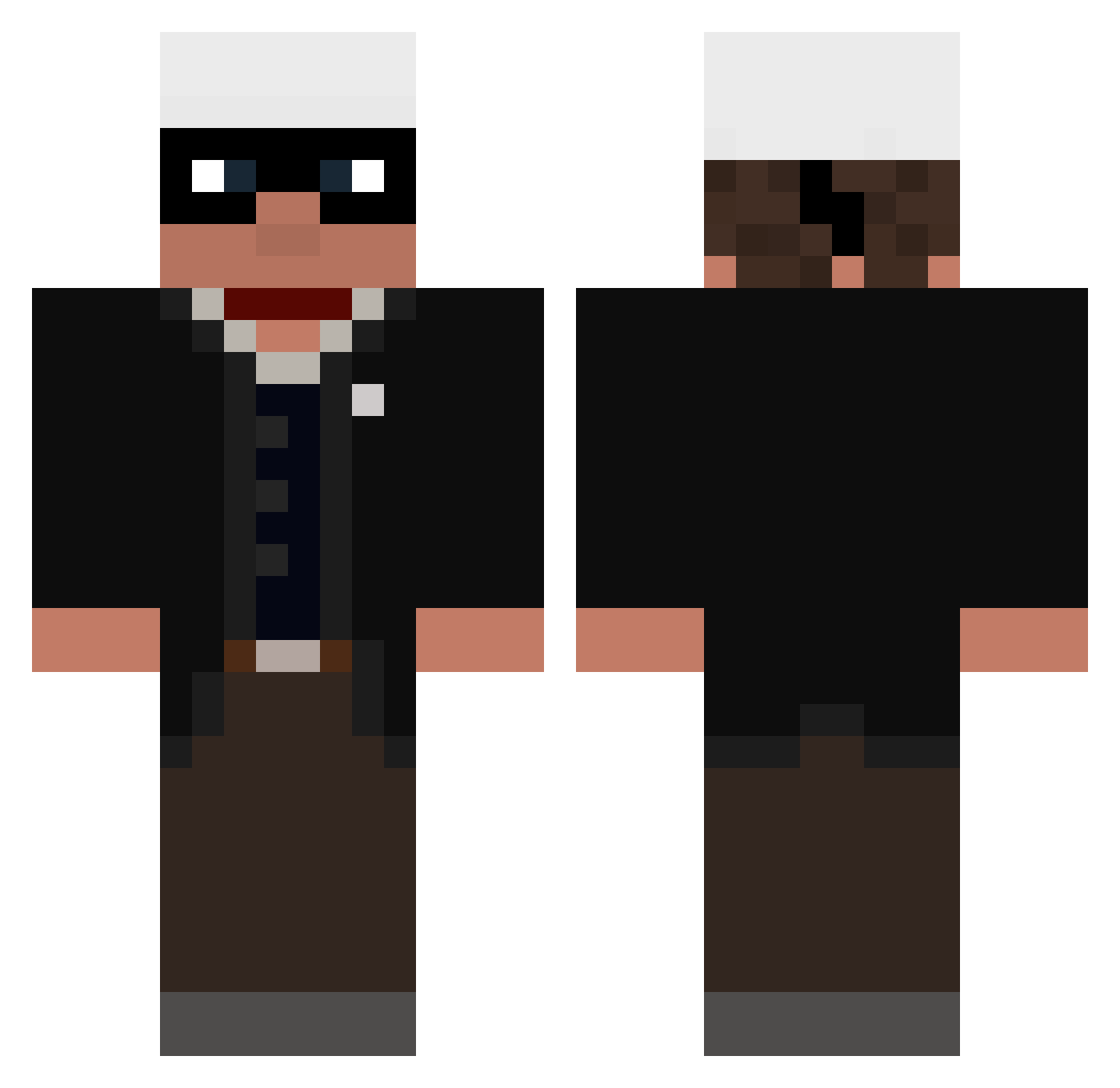 incog Minecraft skin, front and back view