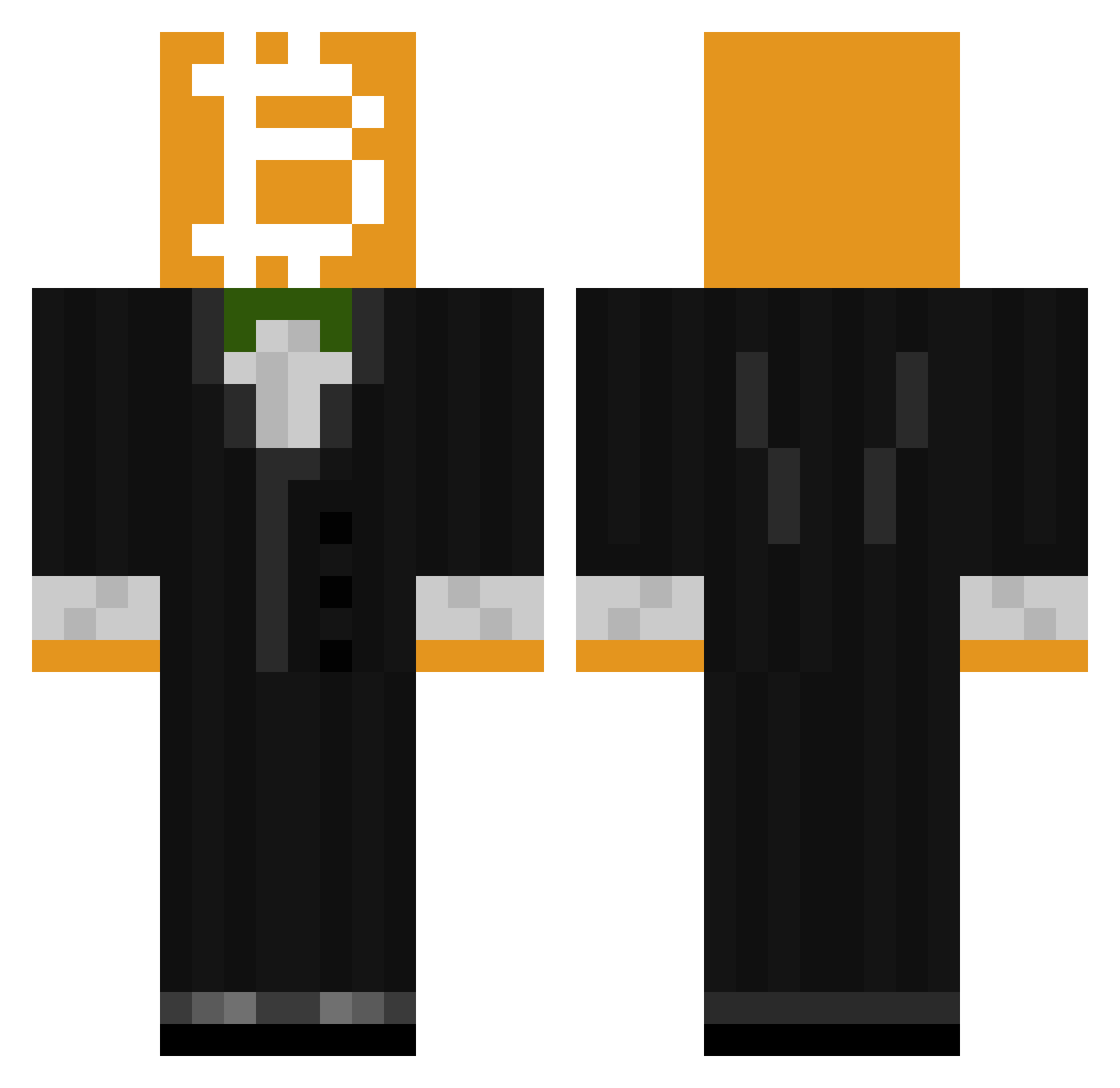 unoptimised Minecraft skin, front and back view