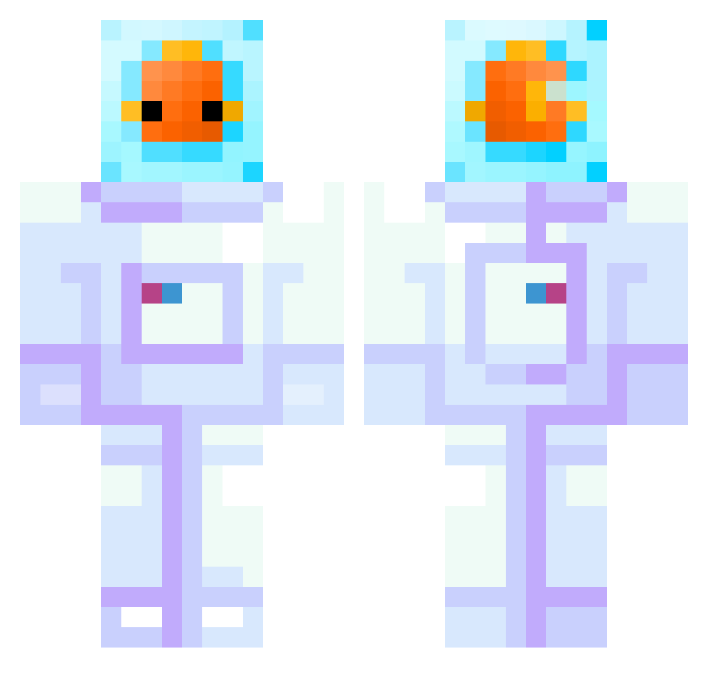Shyfable Minecraft skin, front and back view