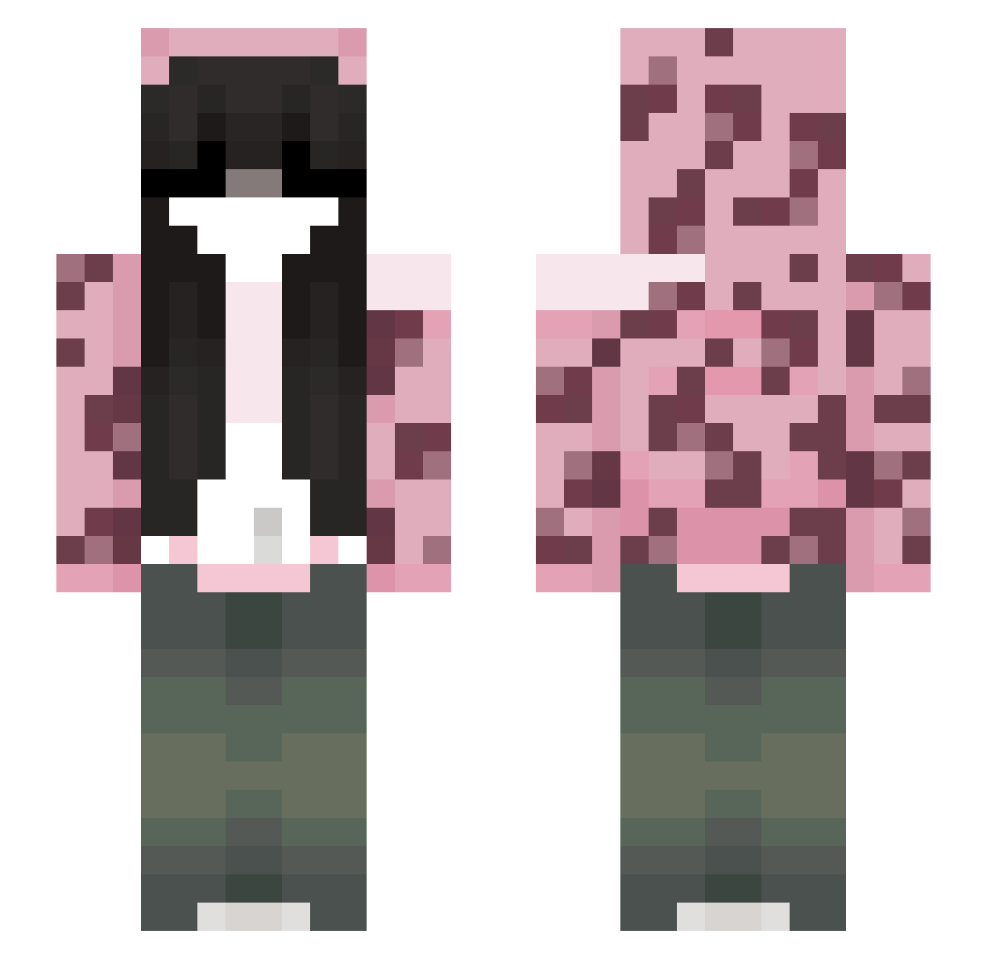 SunIustrx Minecraft skin, front and back view