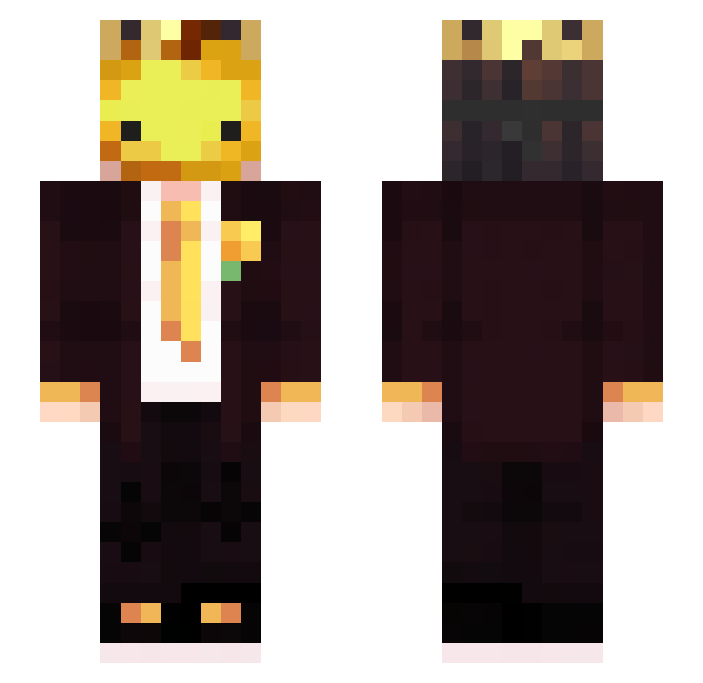 Jaeel Minecraft skin, front and back view