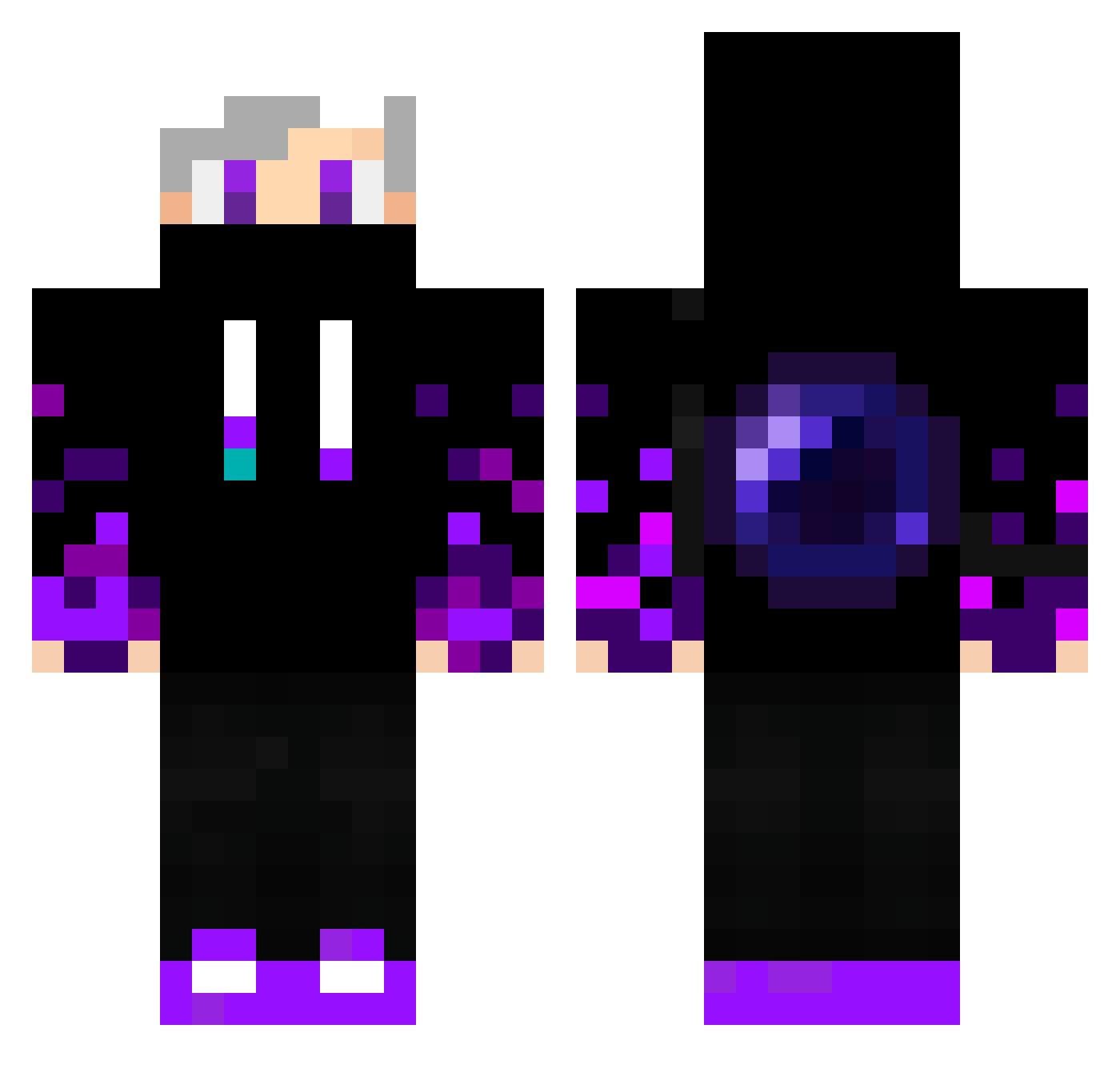 Beemfo Minecraft skin, front and back view