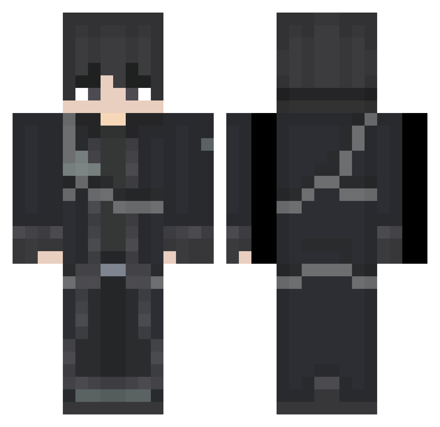 Impassively Minecraft skin, front and back view
