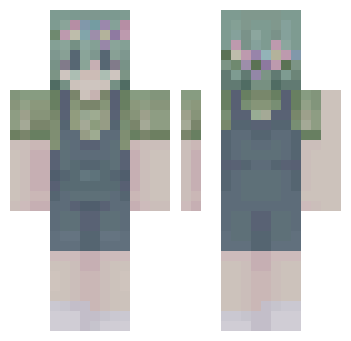 Stampy_N0U Minecraft skin, front and back view