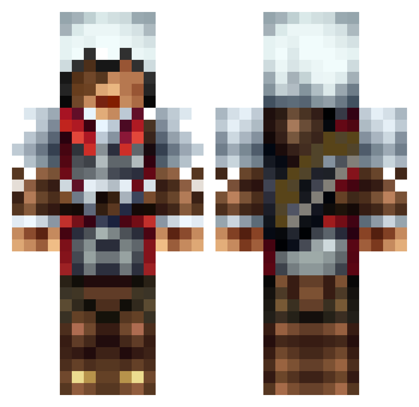 Edicule Minecraft skin, front and back view