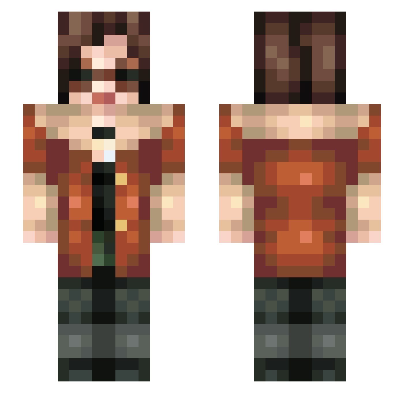 hernad Minecraft skin, front and back view