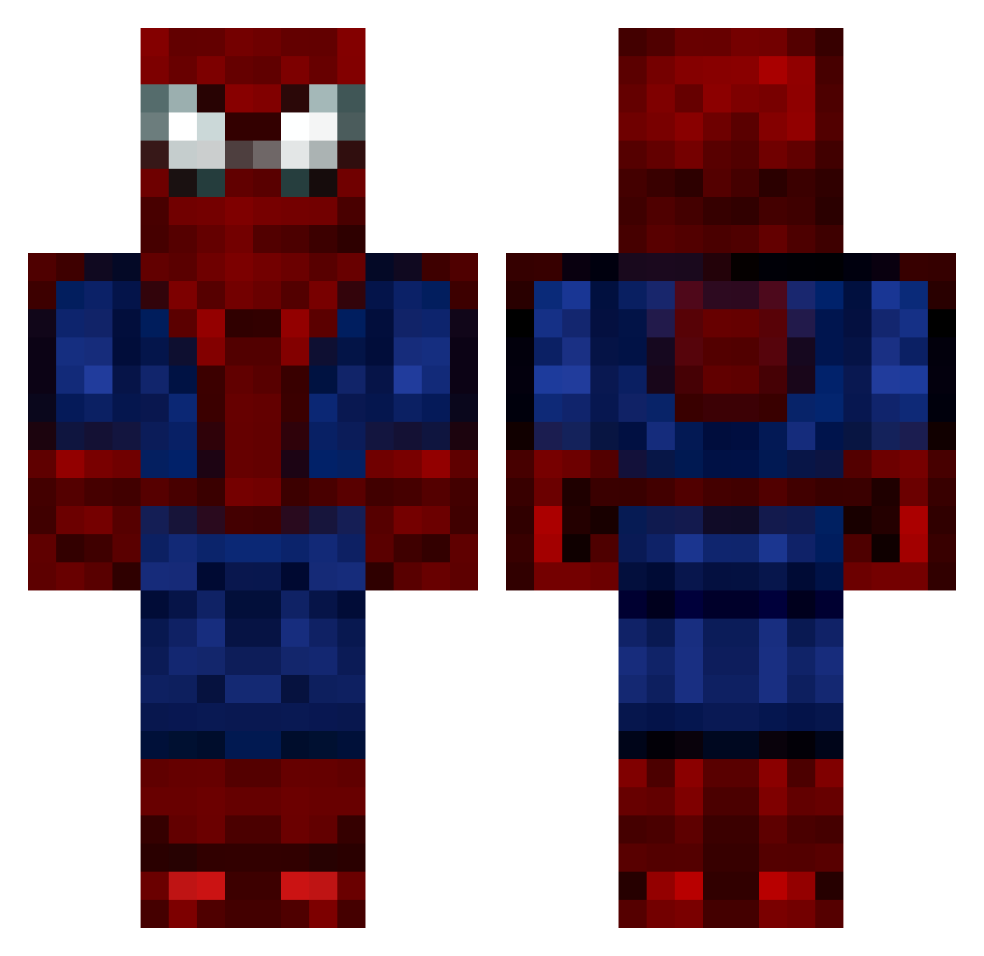 Squally Minecraft skin, front and back view
