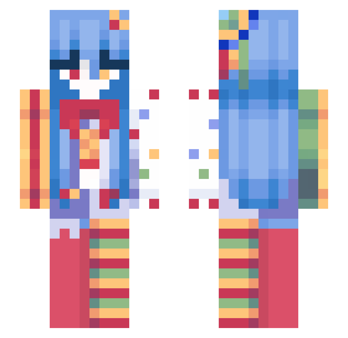 CanseBs Minecraft skin, front and back view
