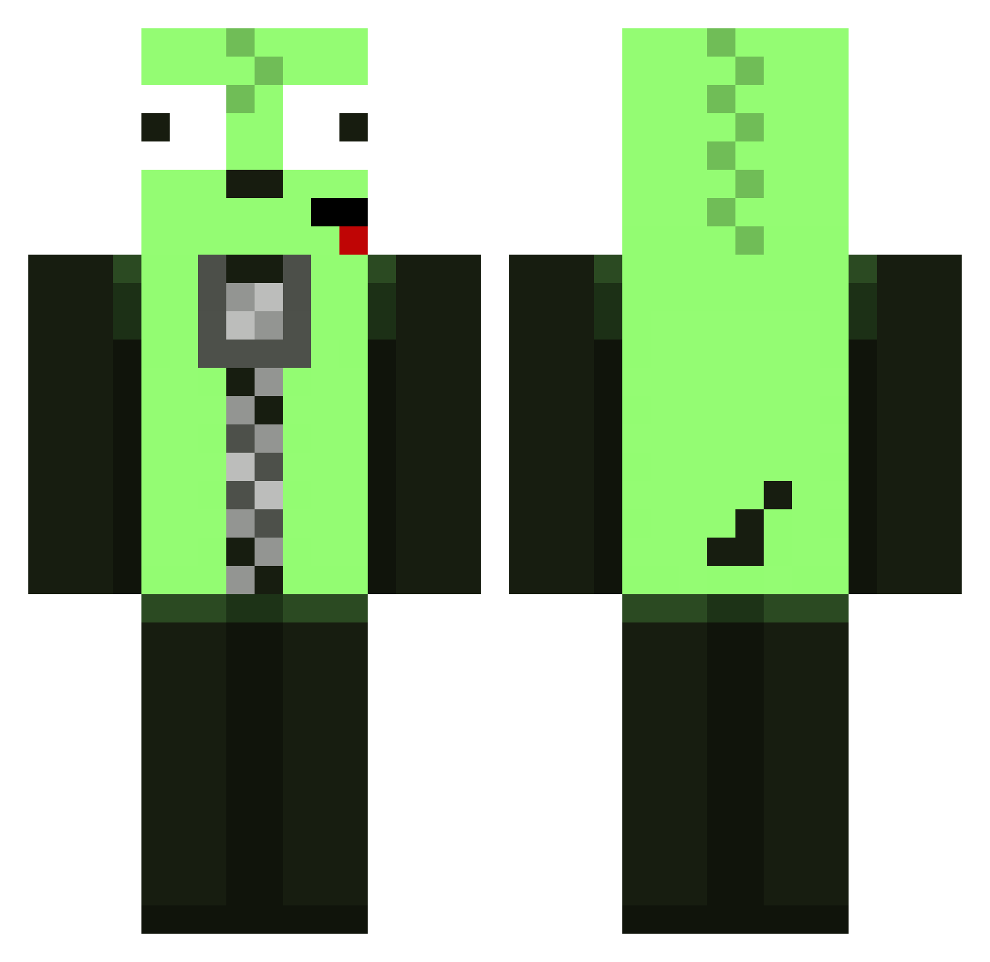 Wealthiness Minecraft skin, front and back view