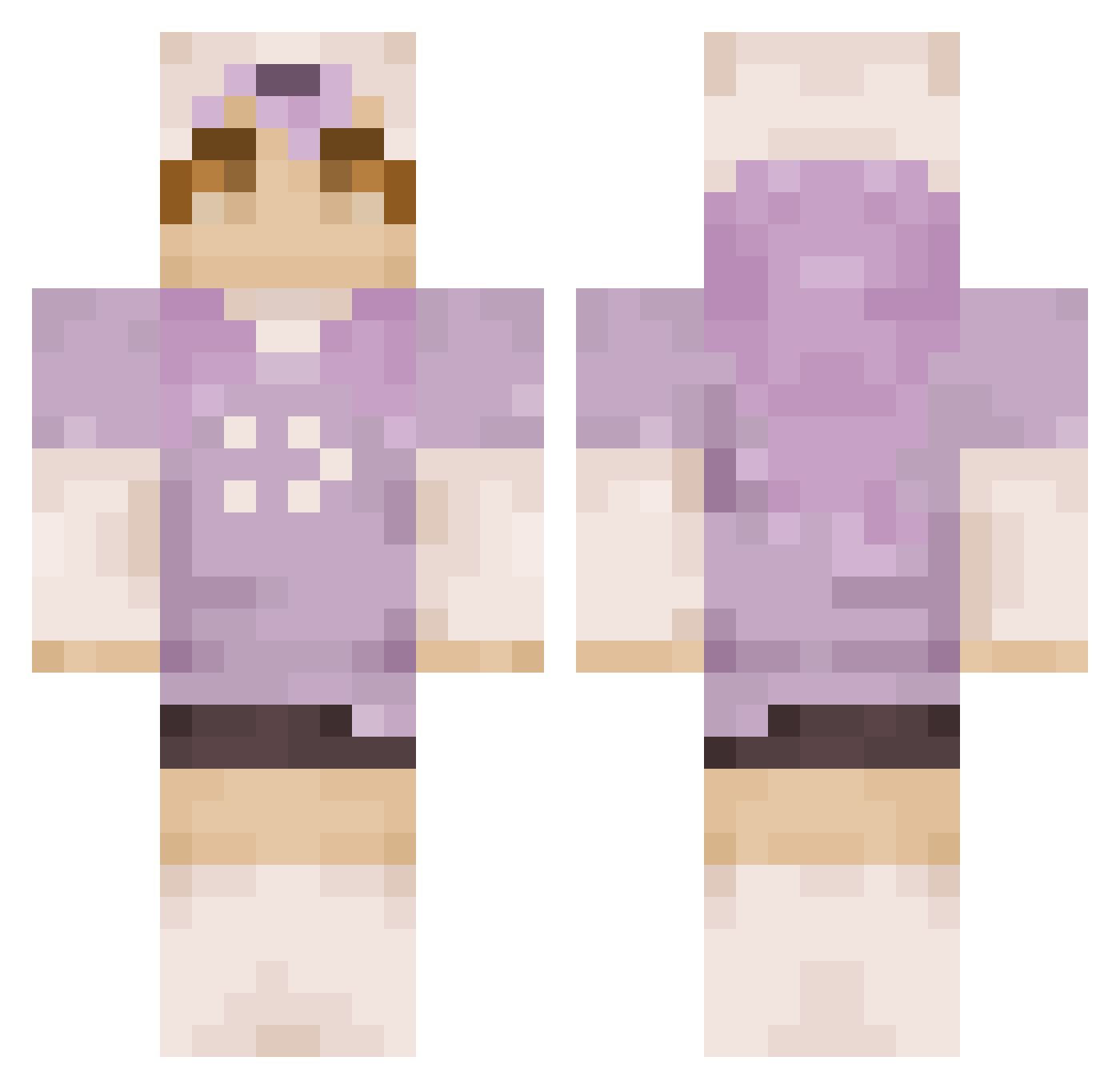 W0WZ3R5 Minecraft skin, front and back view