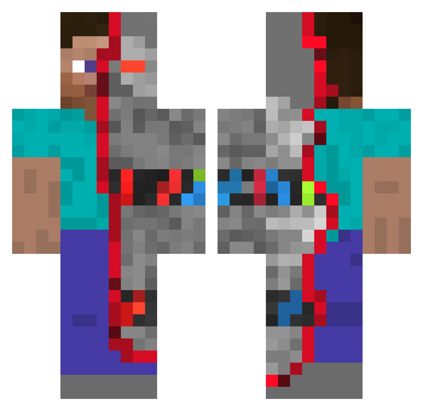 DrSlimJim Minecraft skin, front and back view