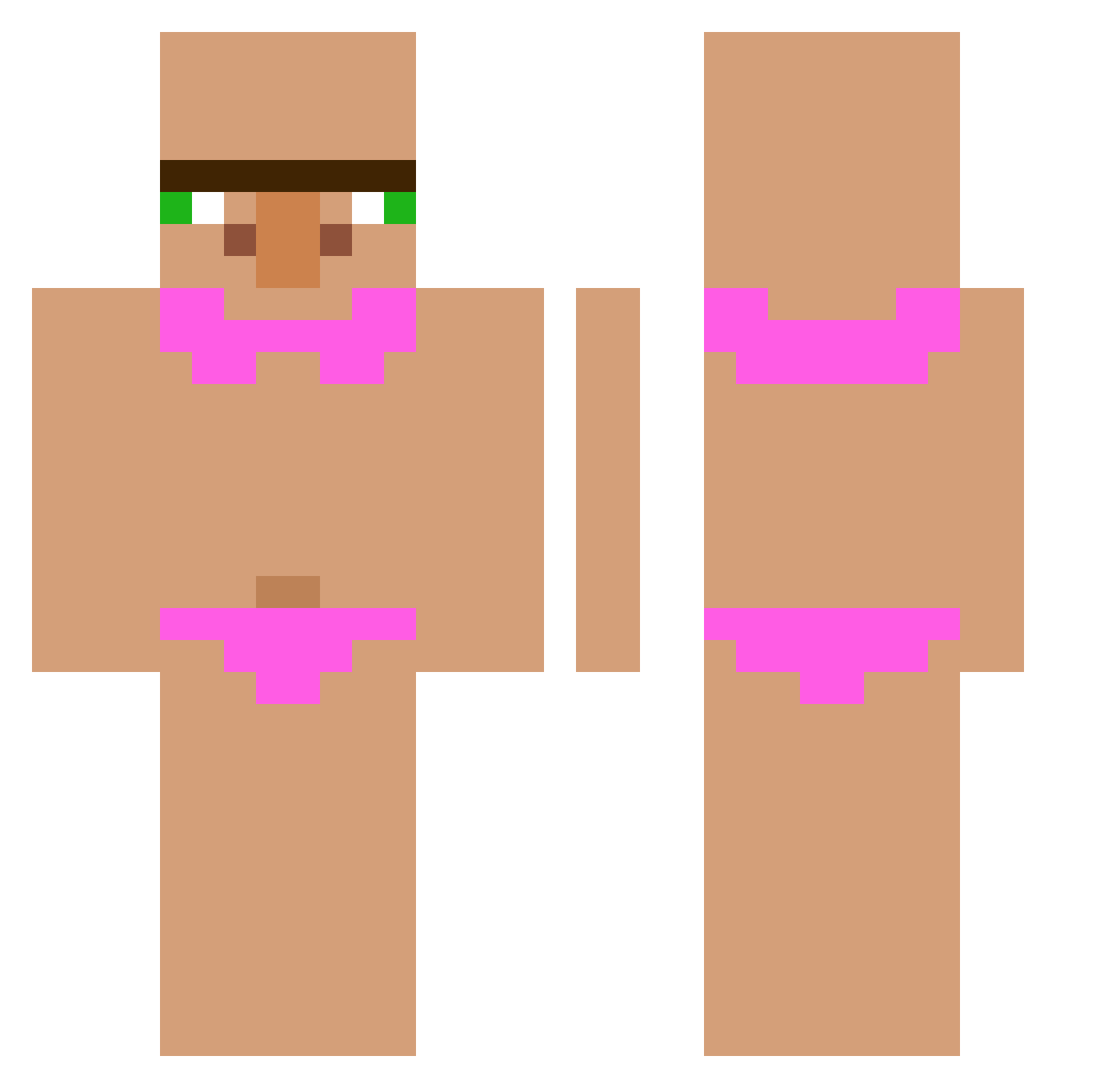 zaziking Minecraft skin, front and back view