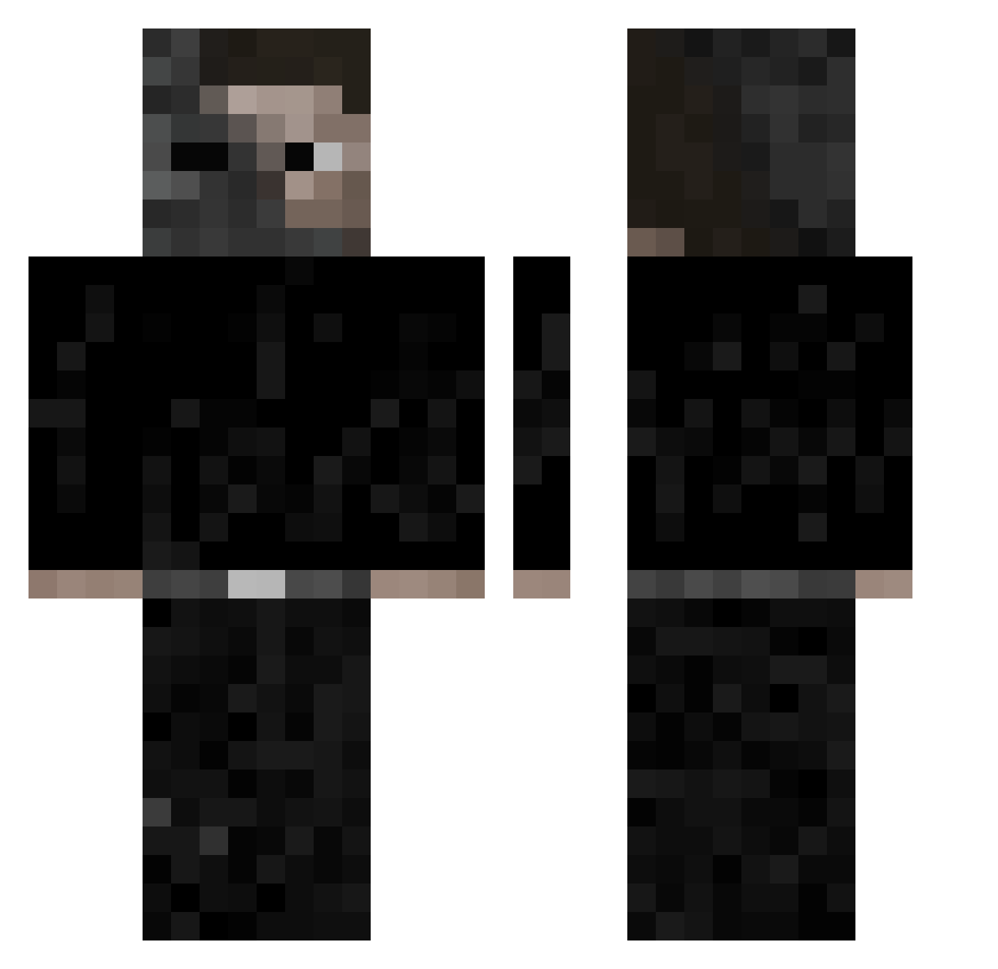 sayerss Minecraft skin, front and back view