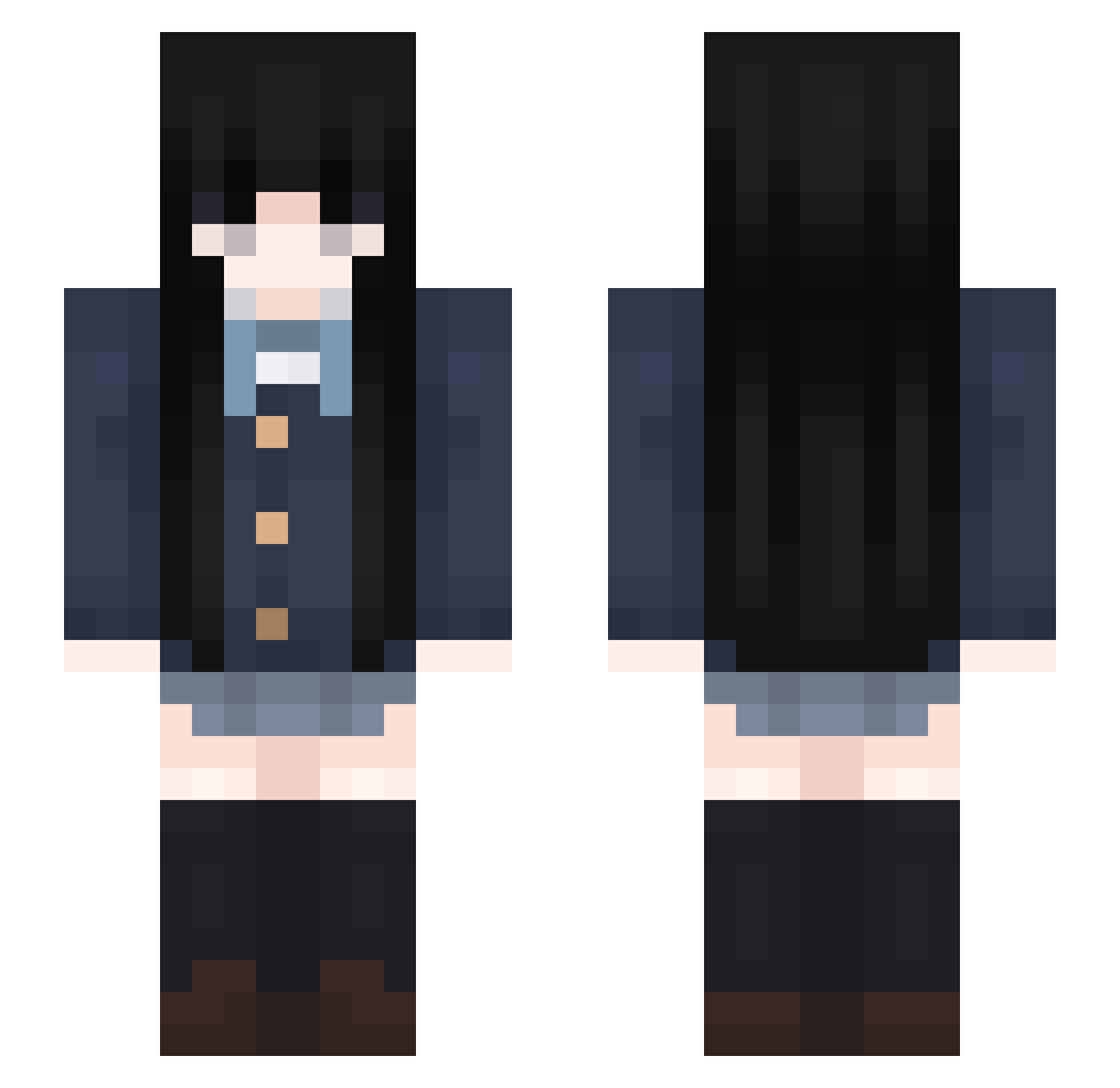 Vampvyr Minecraft skin, front and back view