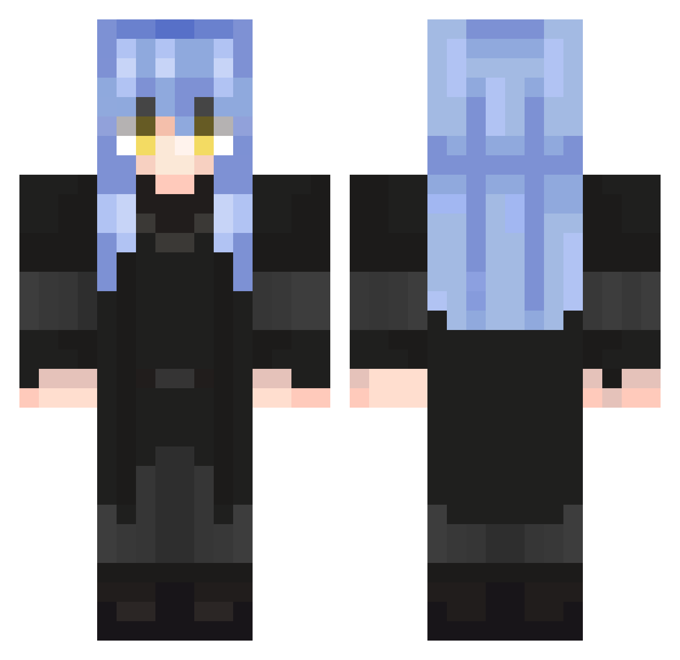 omniscient2 Minecraft skin, front and back view