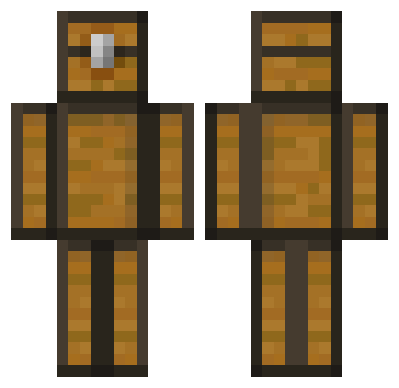 BrownChest Minecraft skin, front and back view