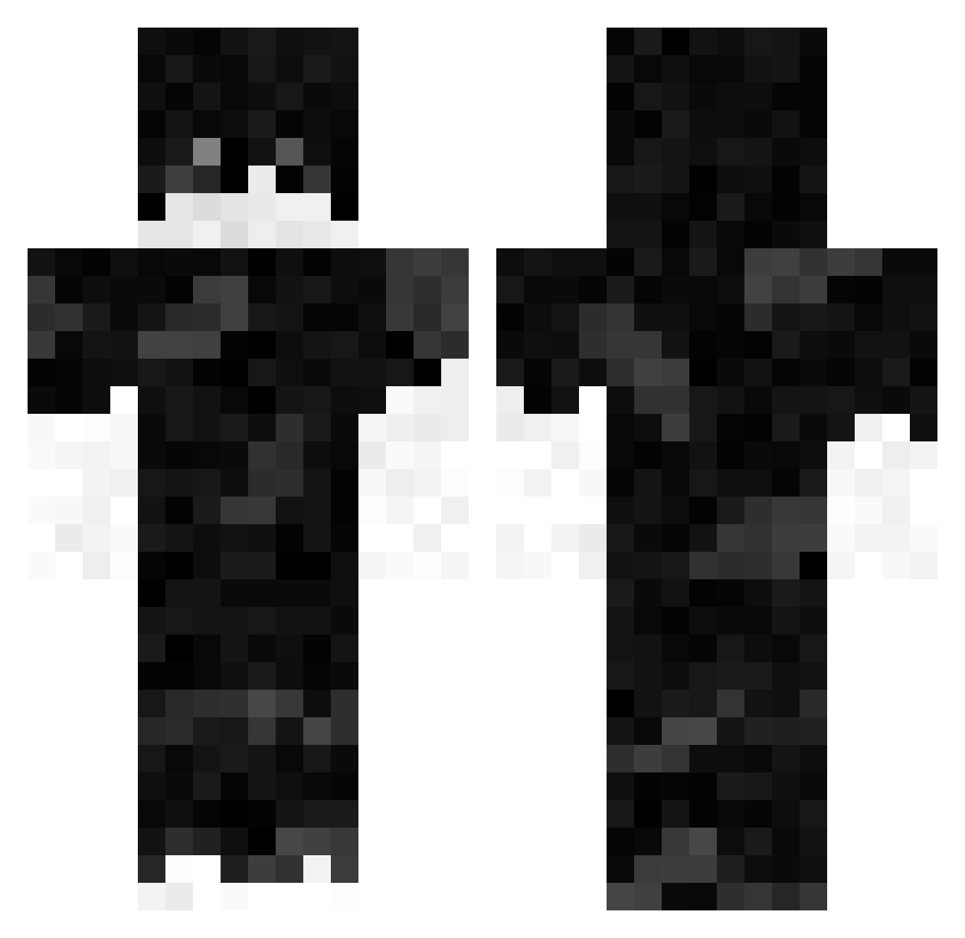ZyroX10 Minecraft skin, front and back view