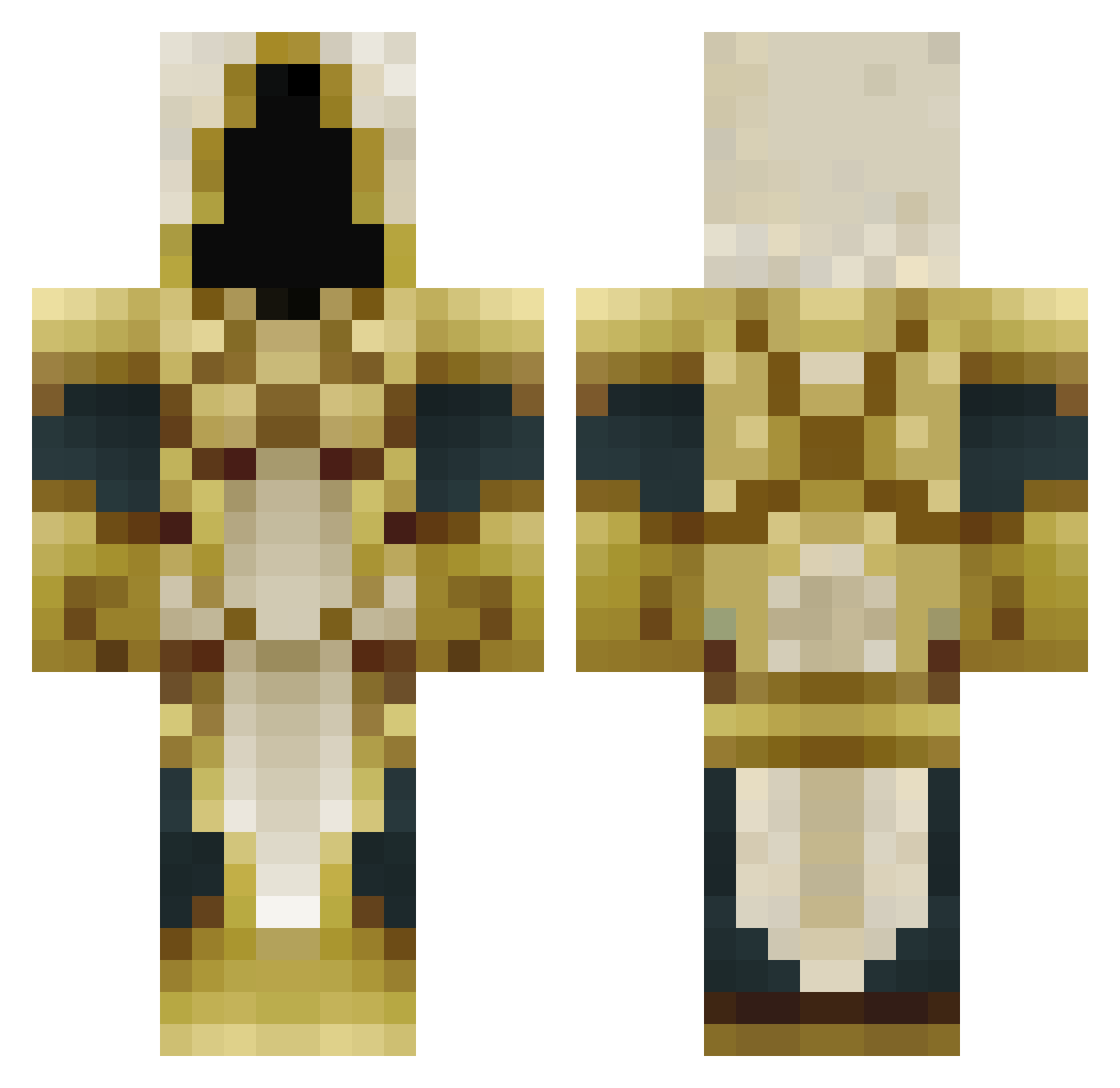 Archaniol Minecraft skin, front and back view