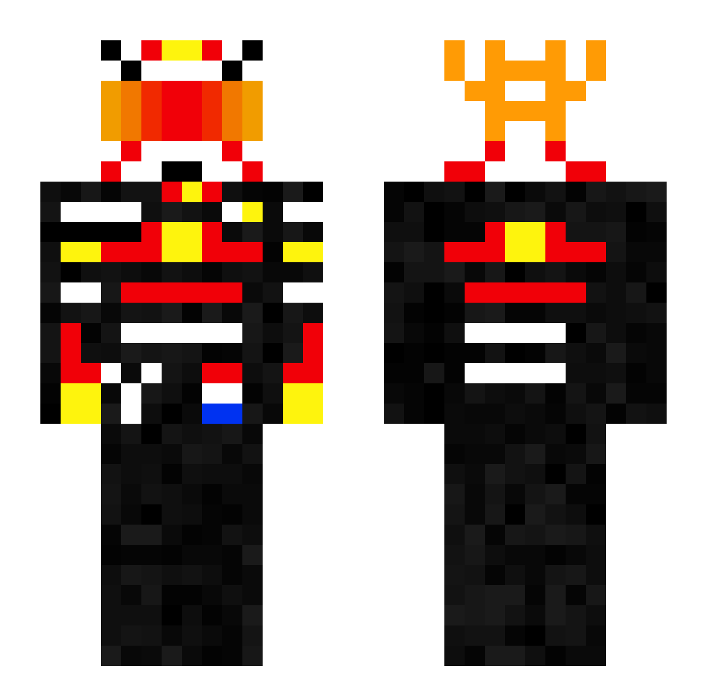 jace90 Minecraft skin, front and back view