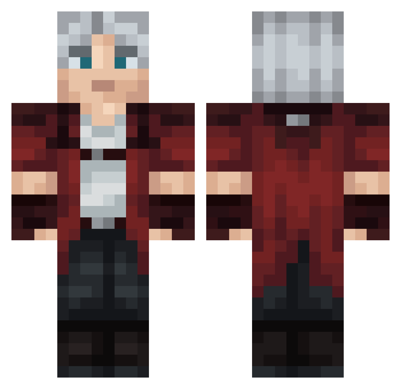 Asoultz Minecraft skin, front and back view