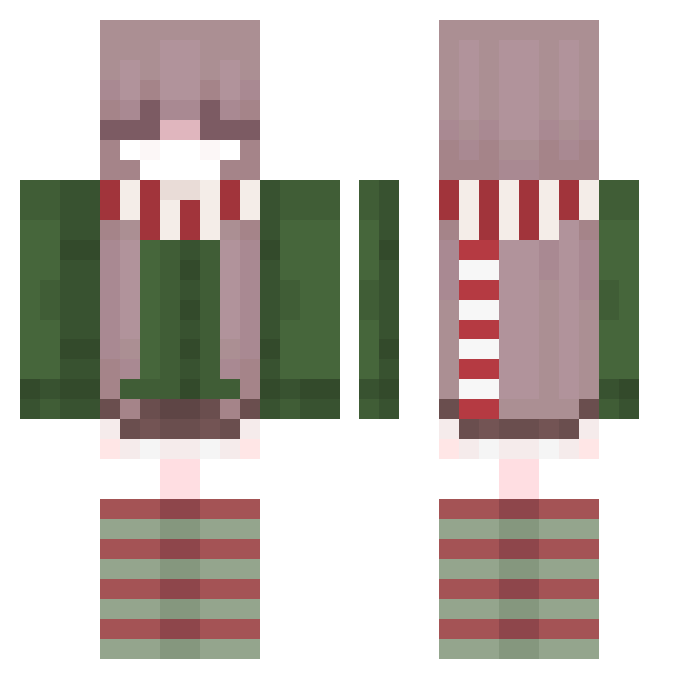 Shabloominum Minecraft skin, front and back view