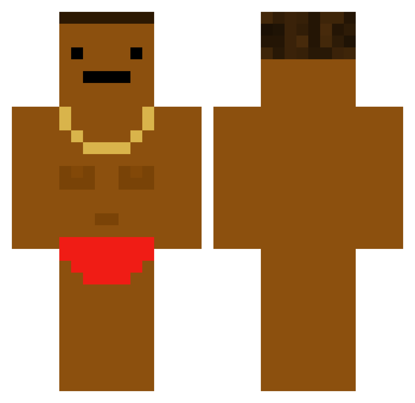 Zyexon Minecraft skin, front and back view