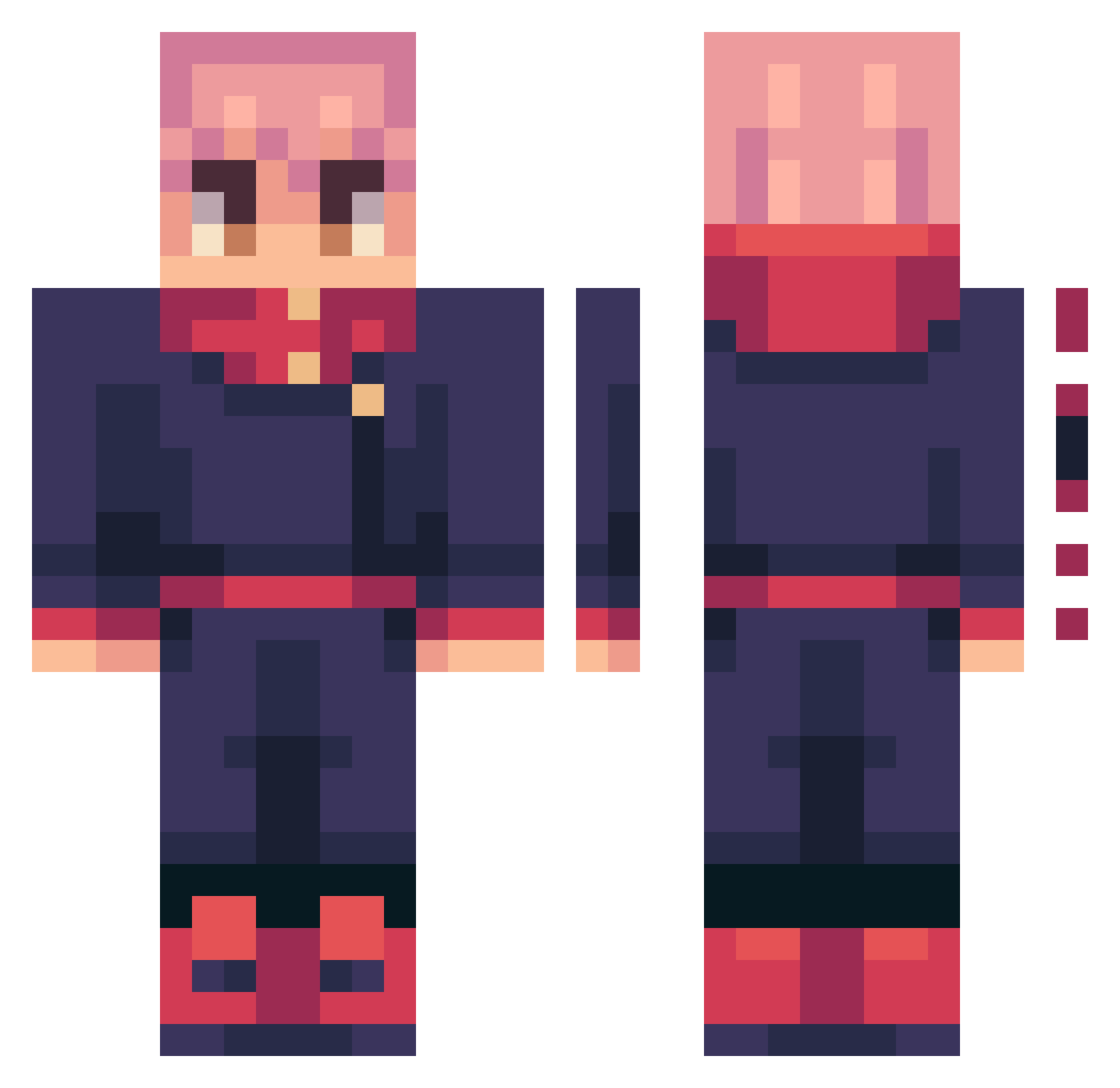 iluvesalmon Minecraft skin, front and back view