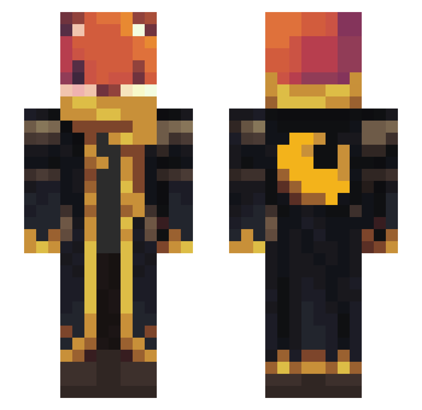 AkashaBzh Minecraft skin, front and back view