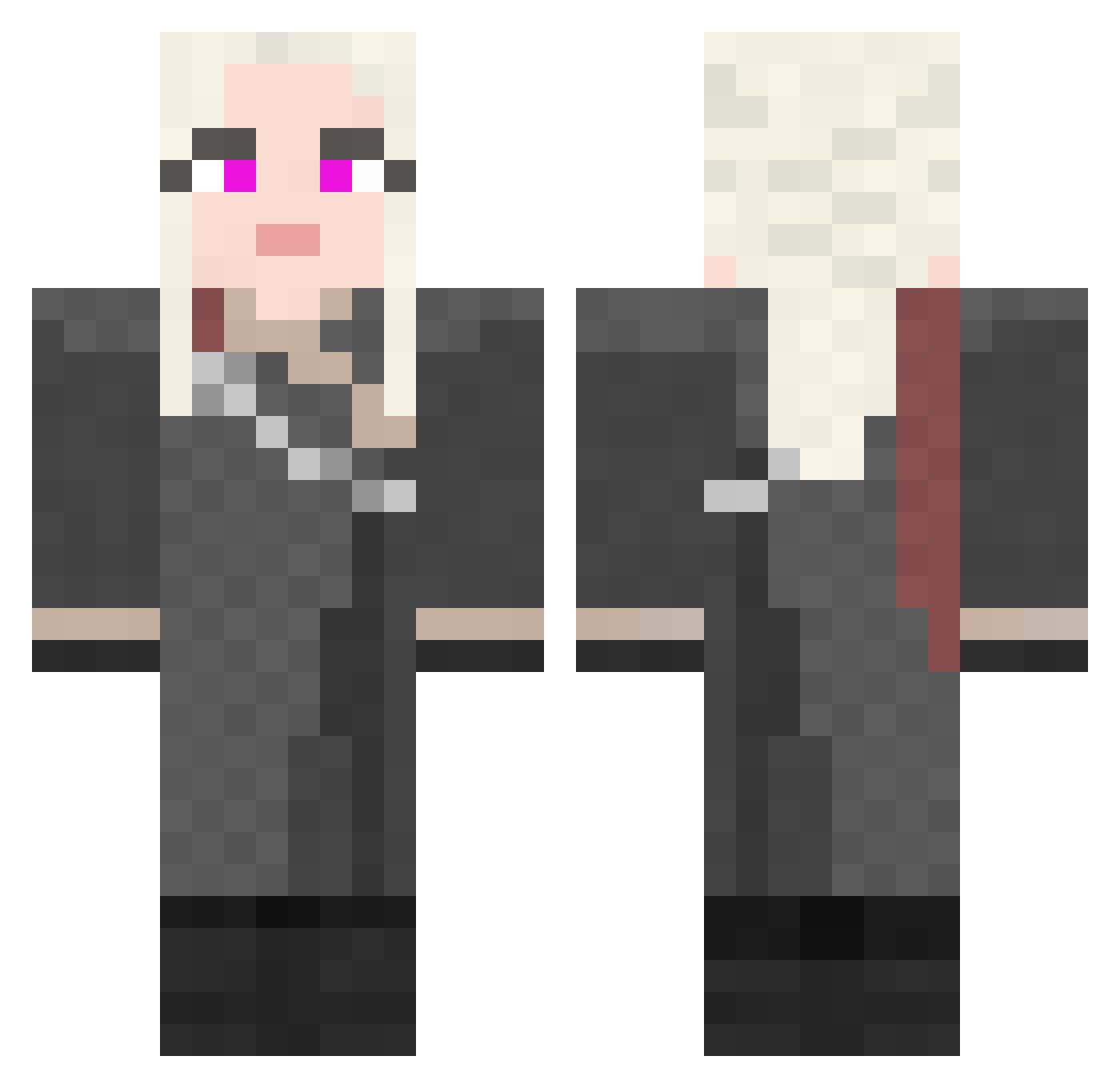 Leaderoflams Minecraft skin, front and back view